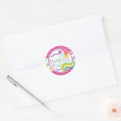 Rainbow Unicorn Birthday Bedankt Stickers Labels (Envelop)