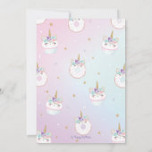 Rainbow Unicorn Birthday Cake Invitation Cupcake (Dos)