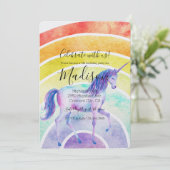 Rainbow Unicorn Birthday Kaart (Staand voorkant)