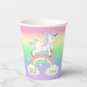 Rainbow Unicorn Birthday Papieren Bekers (Voorkant)