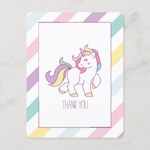 Rainbow Unicorn Birthday Party Dank je wel Bedankkaart