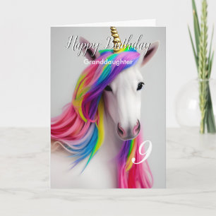 Rainbow Unicorn Bonne carte fille d'anniversaire
