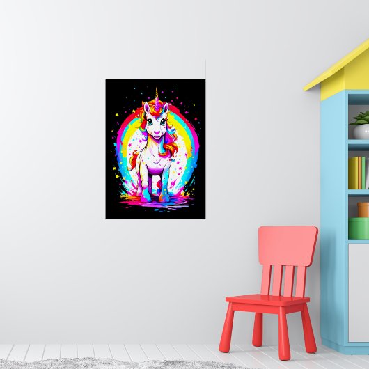 Rainbow Unicorn-Briefkaart Poster (Kinderkamer 1)