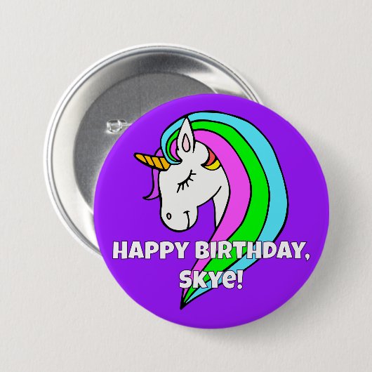Rainbow Unicorn-Button Ronde Button 7,6 Cm (Voorkant /achterkant)