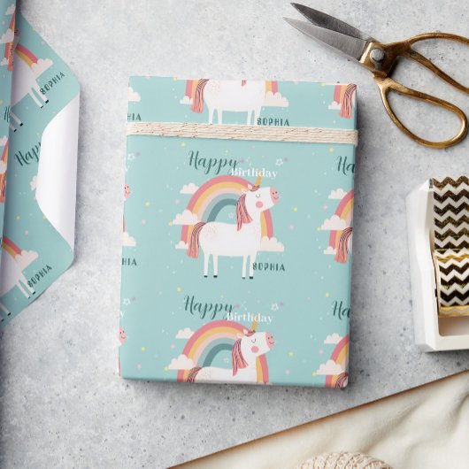 Rainbow Unicorn Cadeaupapier