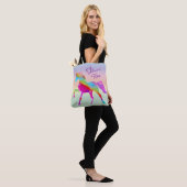 Rainbow Unicorn-Canvas tas (Op model)