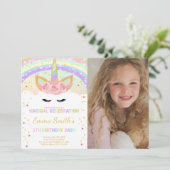 Rainbow Unicorn cartes postales avec photo (Debout devant)