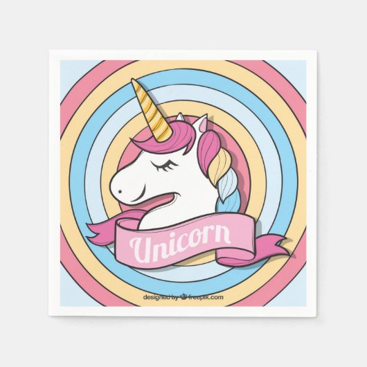 Rainbow Unicorn Circles Servet (Voorkant)