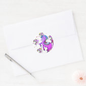 Rainbow Unicorn Classic Ronde Sticker (Envelop)