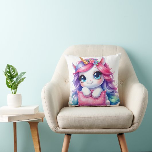 Rainbow Unicorn Coussin d'accrochage (Chaise)