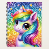 Rainbow unicorn cute fun planner book (Devant)