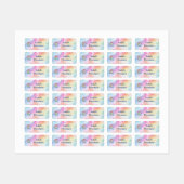 Rainbow Unicorn Design met aangepaste naam Labels (Vel)