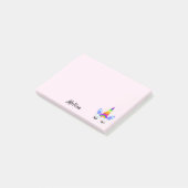 Rainbow Unicorn DIY Jouw naam Post-it Notes (Schuin)