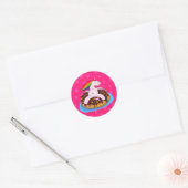 Rainbow Unicorn Donut Ronde Sticker (Envelop)
