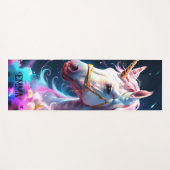 Rainbow Unicorn Dubbelzijdige aangepaste naam Yogamat (Voorkant (horizontaal))
