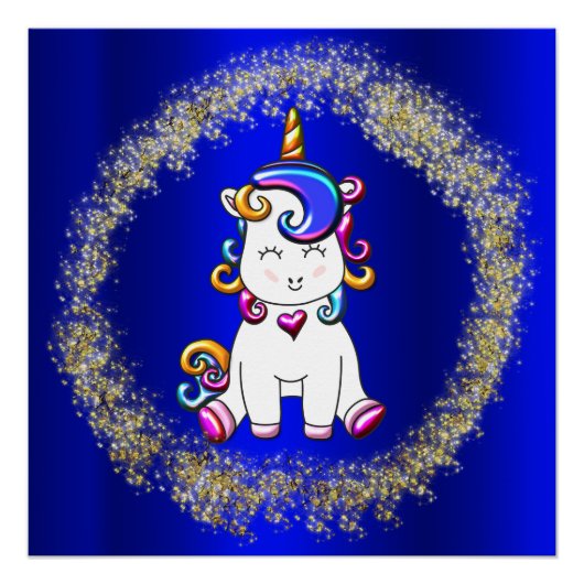 Rainbow Unicorn en Glitter Perfect Poster (Voorkant)