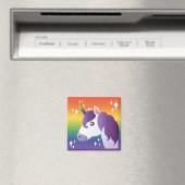 Rainbow Unicorn Éparkle Emoji Magnet (In Situ (Lave-vaisselle))