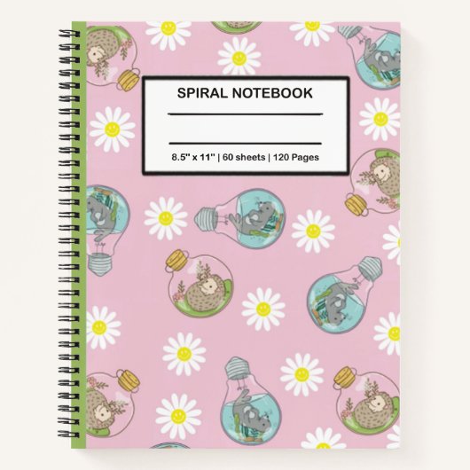 Rainbow Unicorn et Kawaii Animaux Carnet spiral (Devant)