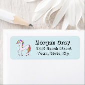 Rainbow Unicorn Étiquette de adresse (En situation)