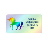 Rainbow Unicorn Étiquette de adresse (Devant)