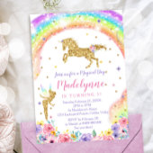 Rainbow Unicorn Fairy Verjaardag uitnodiging