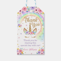 Rainbow Unicorn Favor Tags