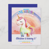 Rainbow Unicorn Flat Kaart (Voorkant / Achterkant)