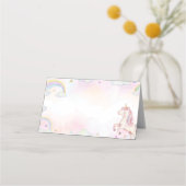 Rainbow Unicorn Food Tent Place Card (Voorkant)