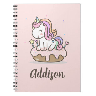 Rainbow Unicorn gâteau Carnet spiral personnalisé