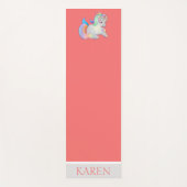 Rainbow Unicorn, gepersonaliseerd koraal en kleurr Yogamat (Voorkant)