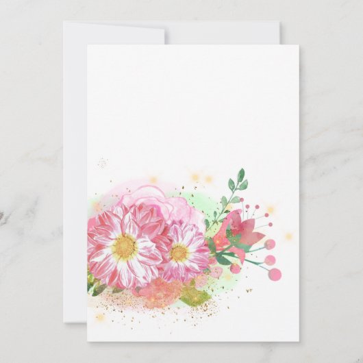 Rainbow Unicorn Girl Baby shower Kaart (Achterkant)