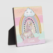 🦄 Rainbow Unicorn Girl Fotoplaat (Voorkant)