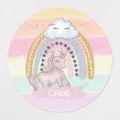 🦄 Rainbow Unicorn Girl Labels (Design 2)