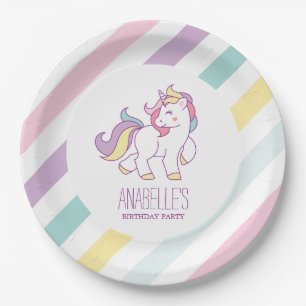 Rainbow Unicorn Girls Birthday Papieren Bordje