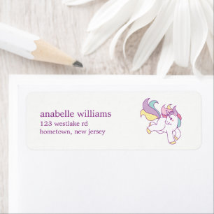 Rainbow Unicorn Girls Birthday Party Etiket