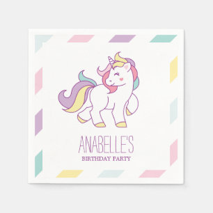 Rainbow Unicorn Girls Birthday Servetten