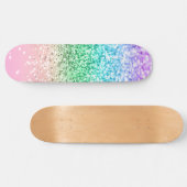 Rainbow Unicorn Glitter 1 (Faux Glitter) #pastel Skateboard (Horizontaal)