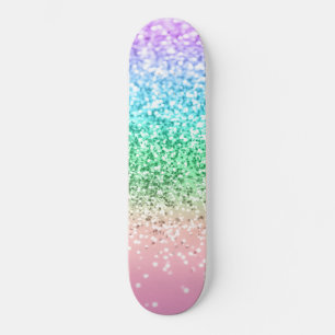 Rainbow Unicorn Glitter 1 (Faux Glitter) #pastel Skateboard
