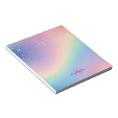 Rainbow Unicorn Glitter Notitieblok (Schuin)