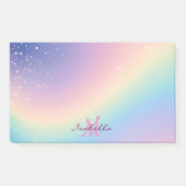 Rainbow Unicorn Glitter Post-it® Notes (Voorkant)
