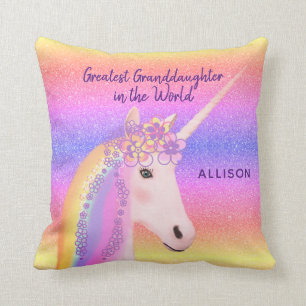 Rainbow Unicorn Greatest Granddochter Kussen