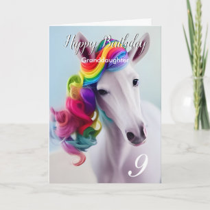 Rainbow Unicorn Happy Birthday Granddochterkaart Kaart