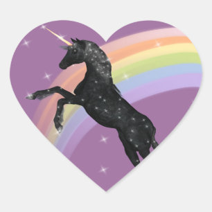 Rainbow Unicorn Hart Sticker