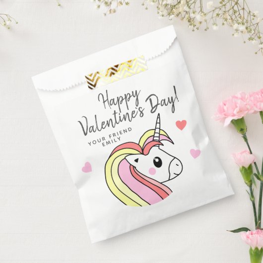 Rainbow Unicorn Heart Kinder Valentijn Bedankzakje (Gezegeld)