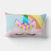 Rainbow Unicorn in de Sky Toddler Lumbar Pillow Kussen (Achterkant)