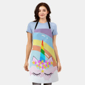 Rainbow Unicorn in de Sky Toddler Schort (Gedragen)