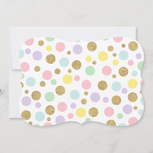 Rainbow Unicorn Invitation Anniversaire Pink Gold (Dos)