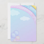 Rainbow Unicorn Invitation d'anniversaire (Dos)