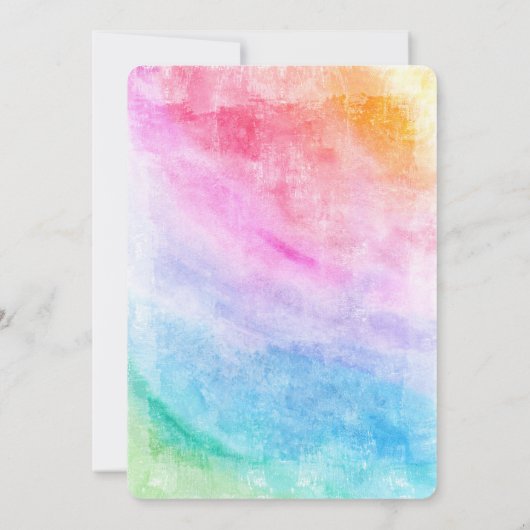 Rainbow Unicorn Invitation d'anniversaire (Dos)