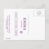 Rainbow Unicorn Invitation de fête d'anniversaire (Dos)